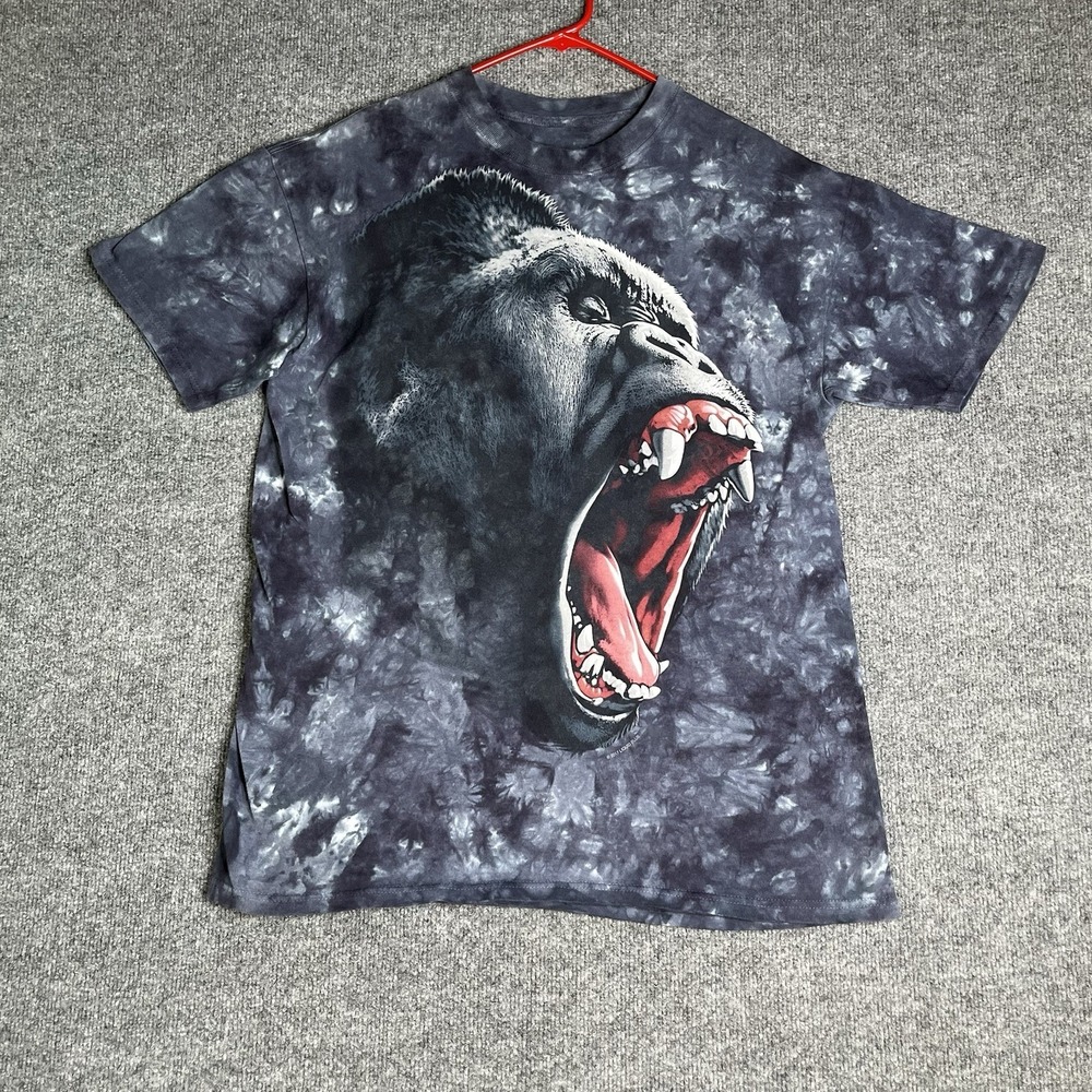 Liquid Blue Gorilla Power Tie Dye T-shirt Large Graphic Print Blue Short Sleeve